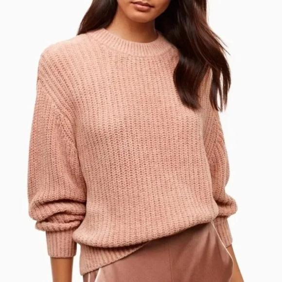 Aritzia Wilfred Essential Chenille Sweater Light Pink Size XS - Picture 2 of 8